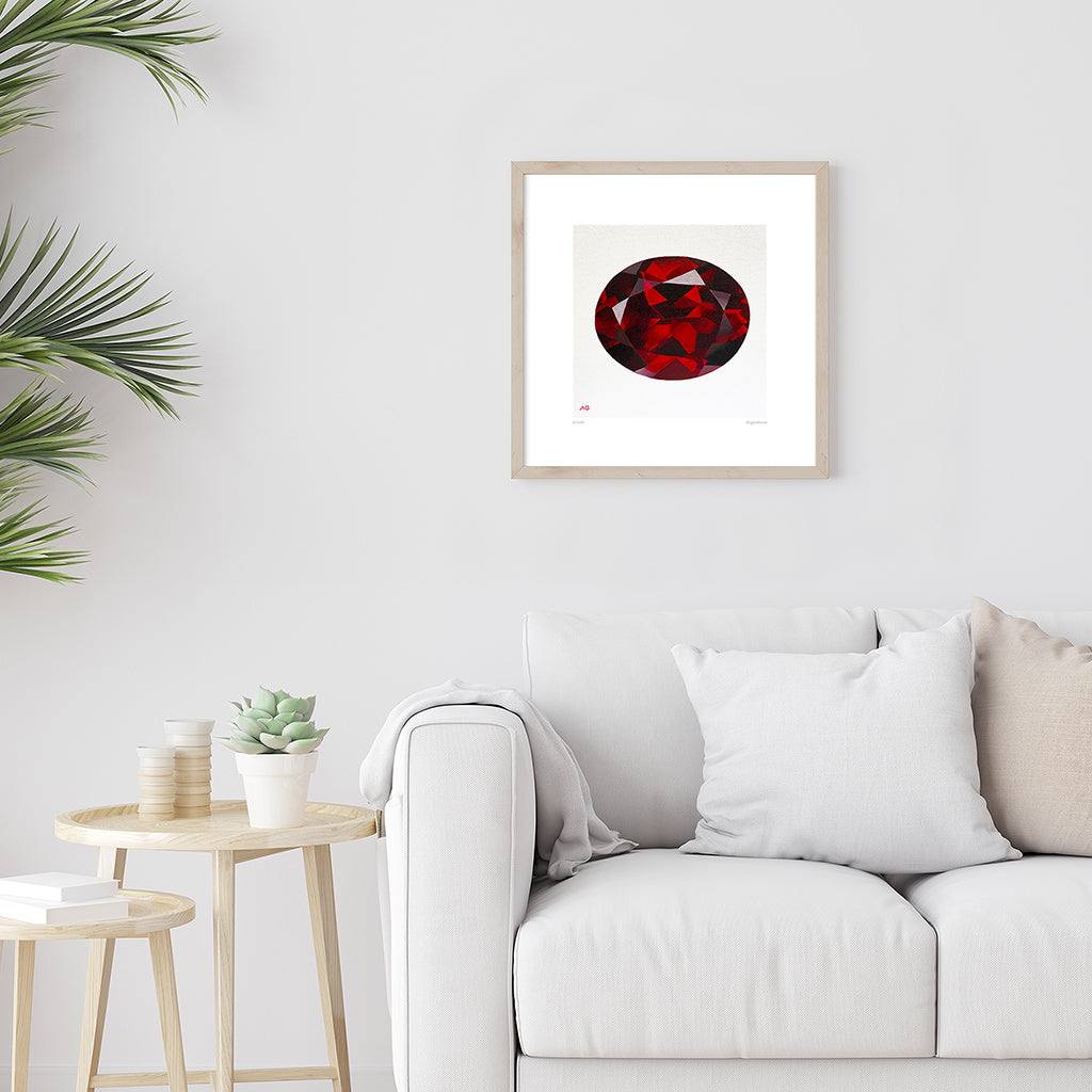 Limited edition fine art print of Garnet jewel by Amanda Gosse artist room