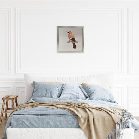 Eurasian jay bird original acrylic painting on canvas panel by Amanda Gosse