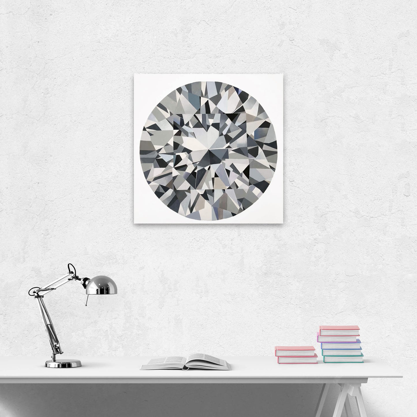 Original painting of a diamond gemstone