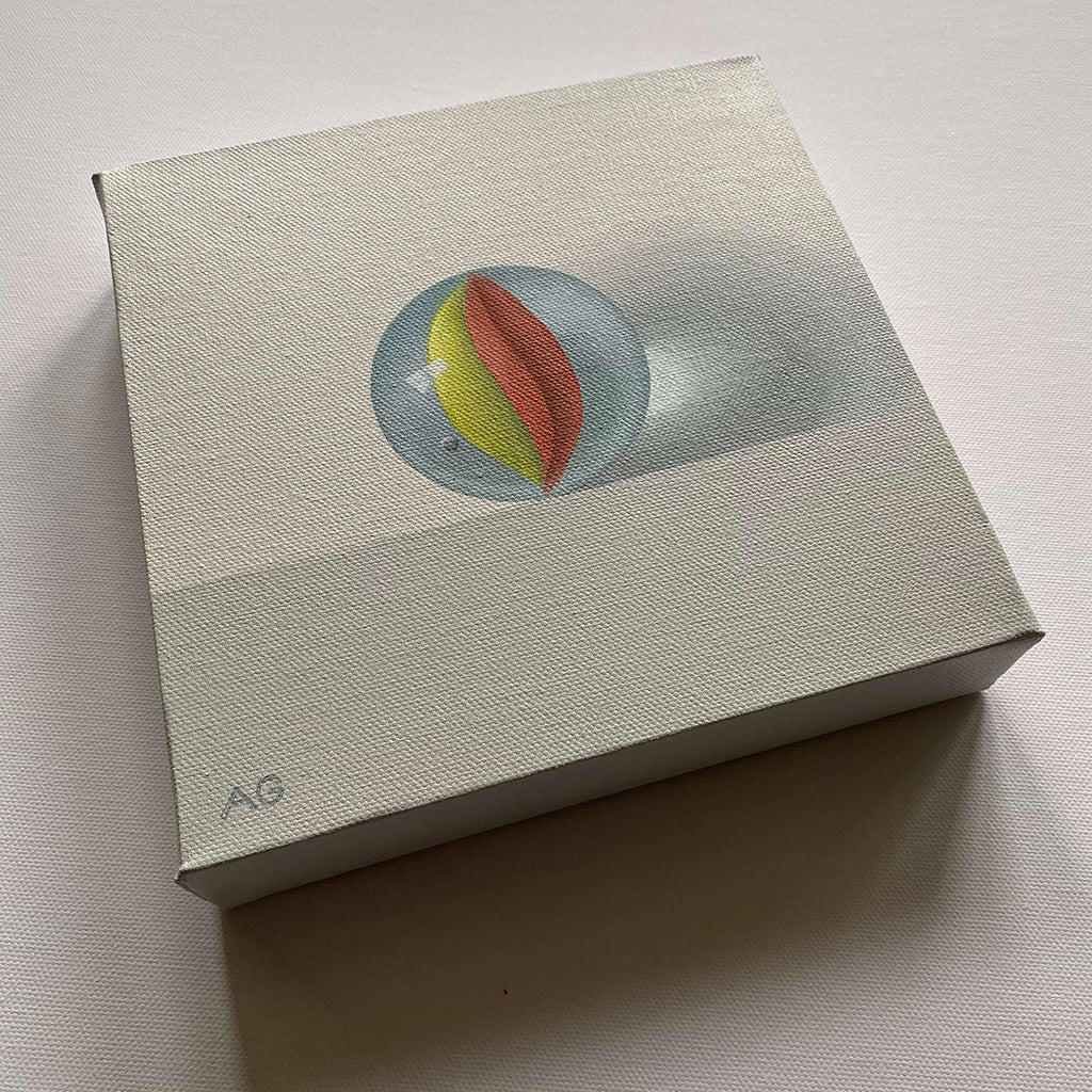 Original painting of a glass toy marble