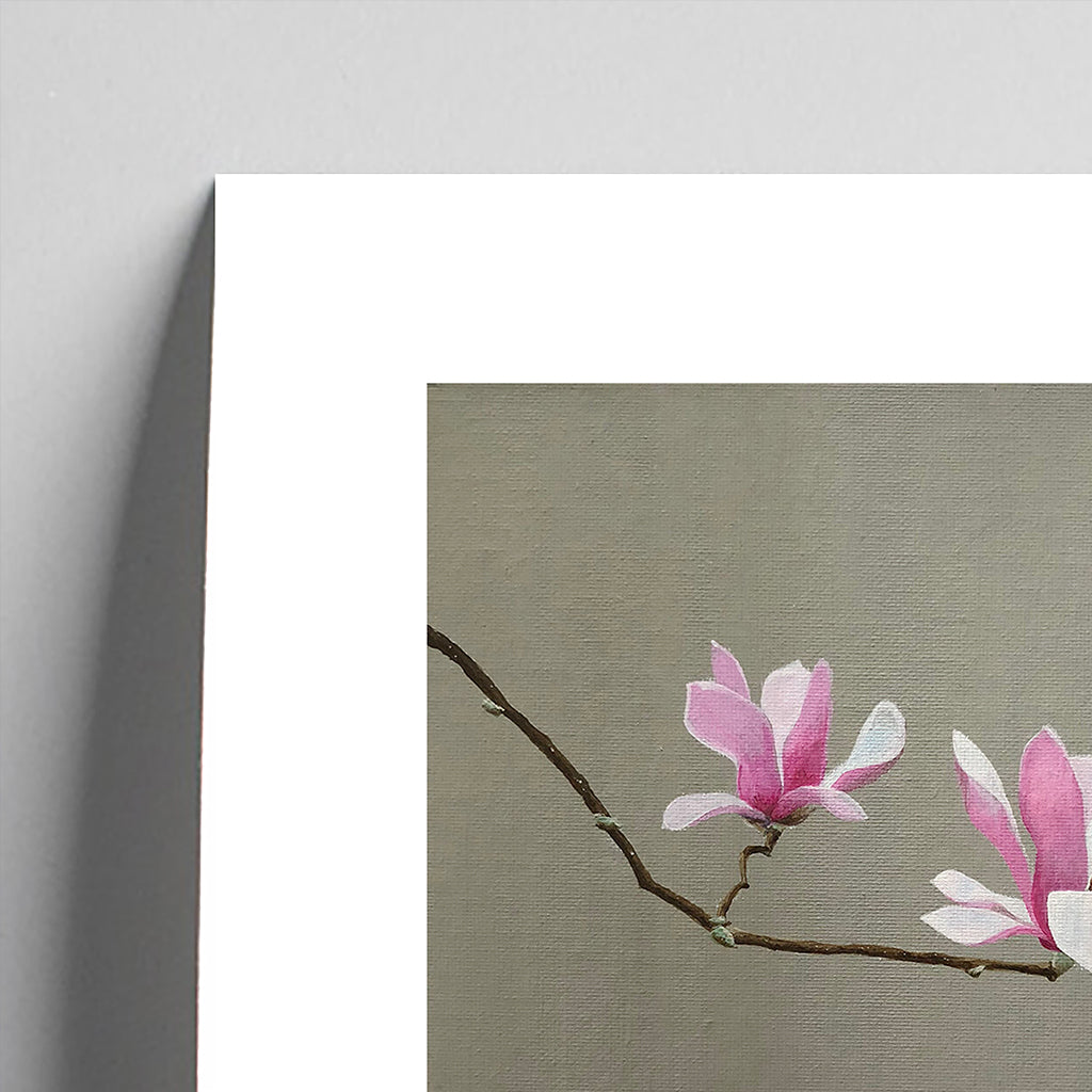 Fine art print Magnolia Flowers by Amanda Gosse artist detail top left corner