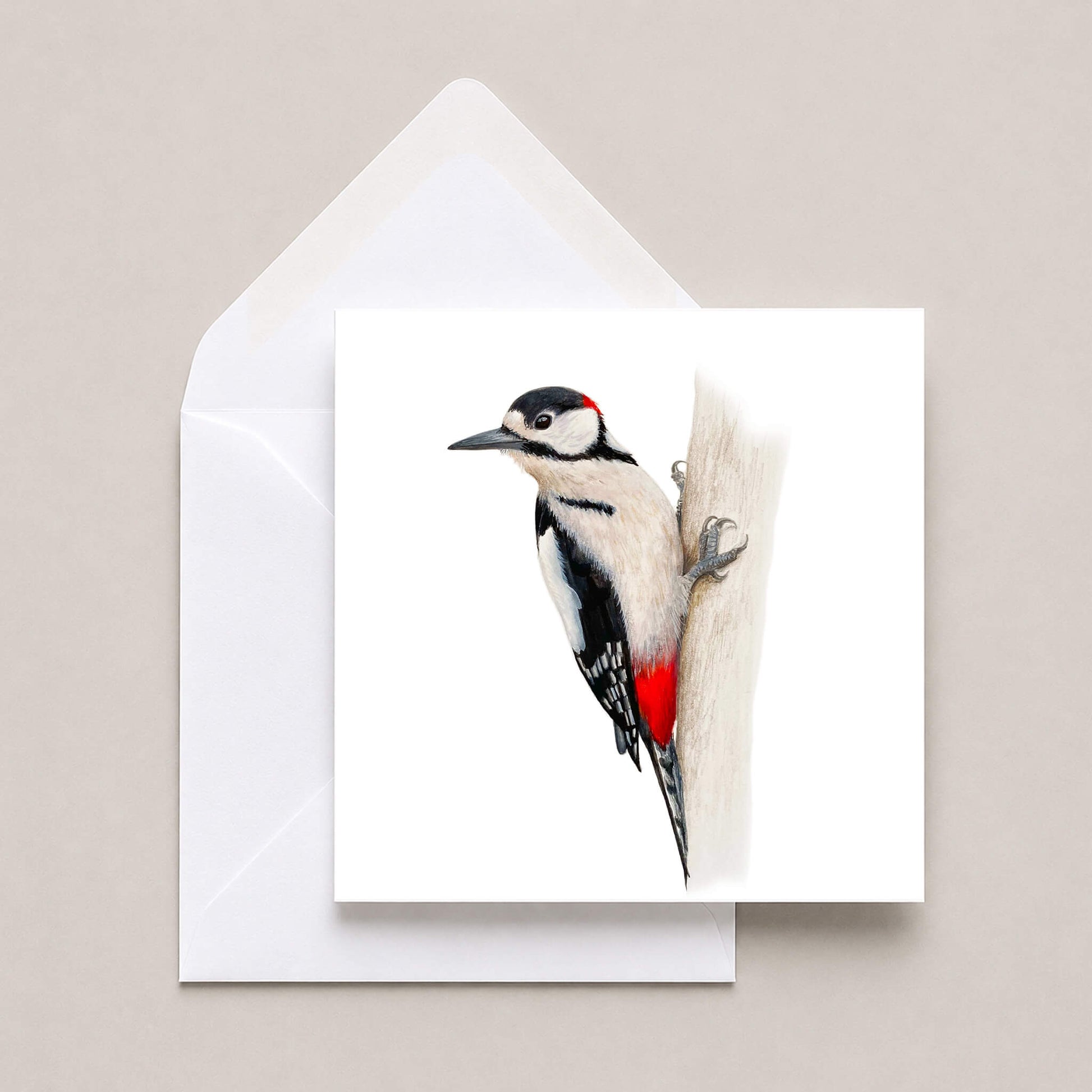 Woodpecker greetings card and envelope