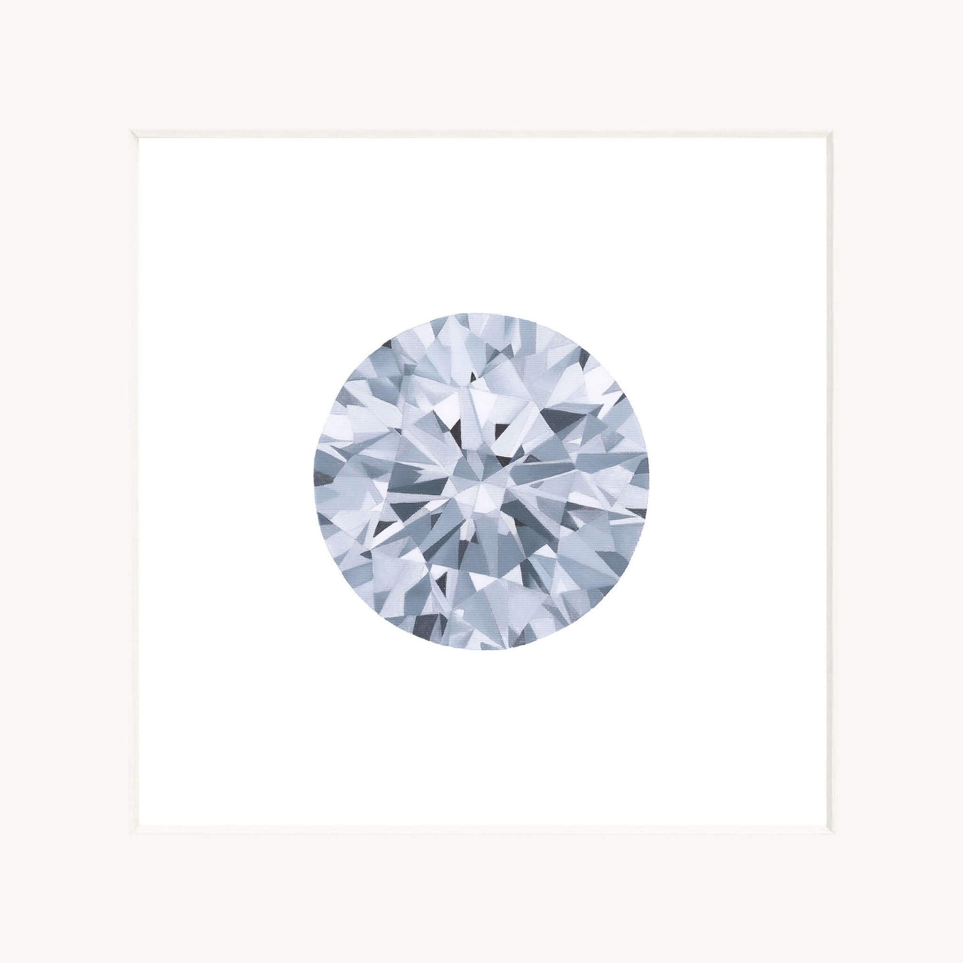Round diamond on a white background