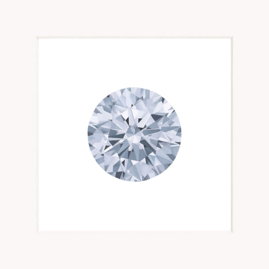 Round diamond on a white background