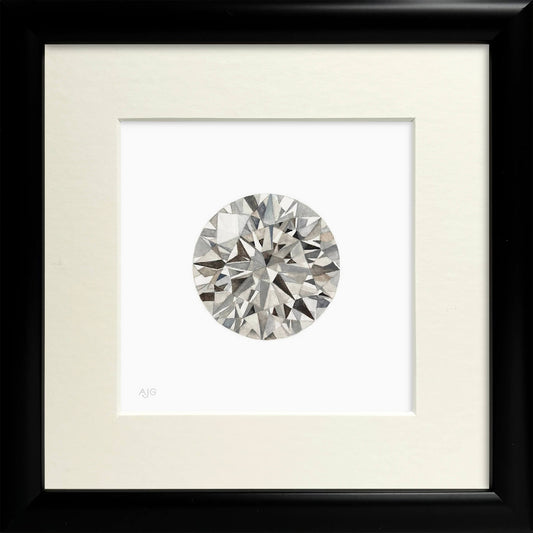 Framed illustration of a diamond on a white background