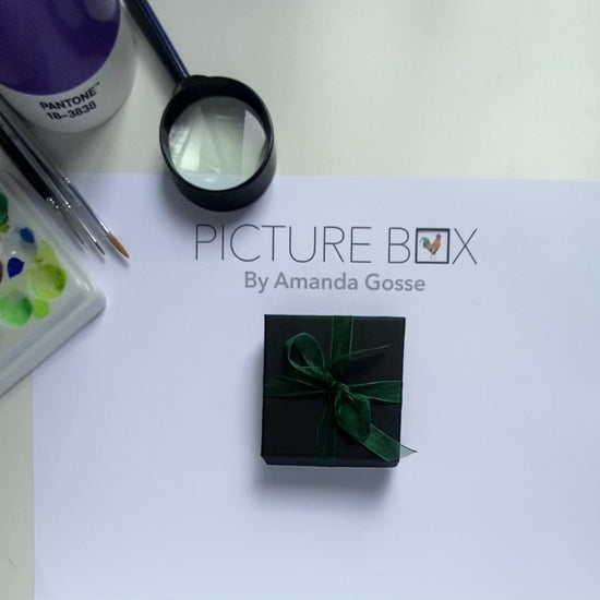 Video showing Jewel beetle Picture Box miniature insect painting by Amanda Gosse