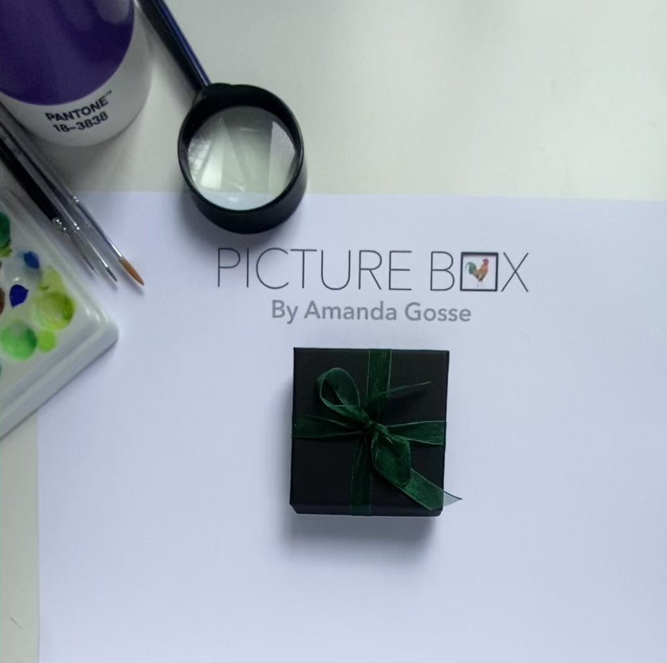 Video showing Jewel beetle Picture Box miniature insect painting by Amanda Gosse