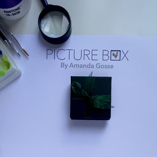 Video of Cockerel Picture Box miniature bird painting by Amanda Gosse