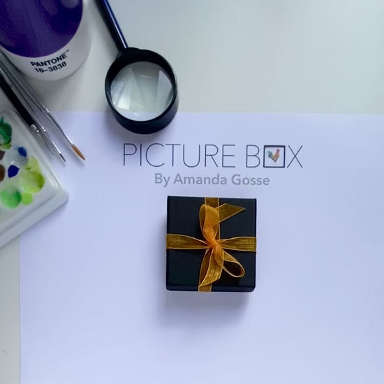 Video of Small Copper Butterfly Painting Picture Box miniature insect painting by Amanda Gosse