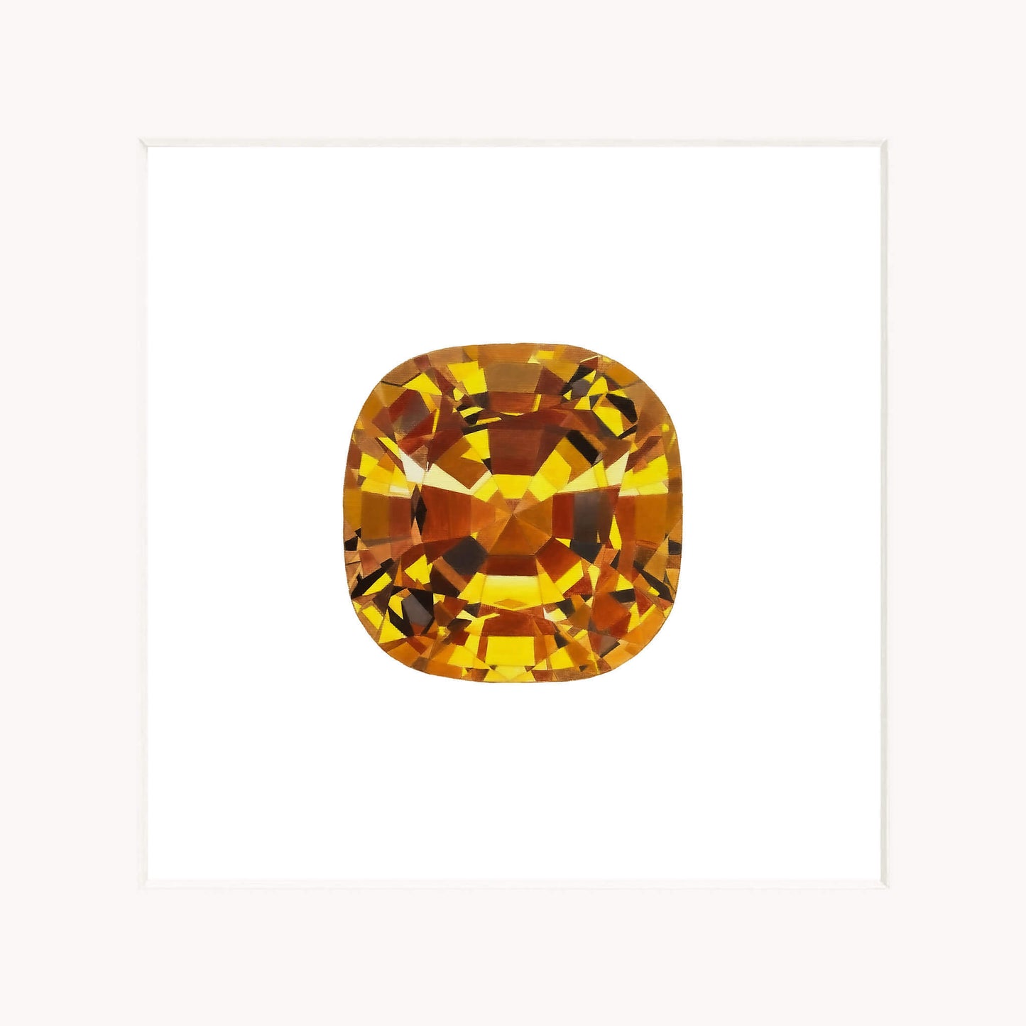 Orange gemstone on a white background