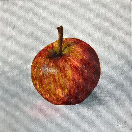 Original Acrylic Painting of a Red Apple by Amanda Gosse
