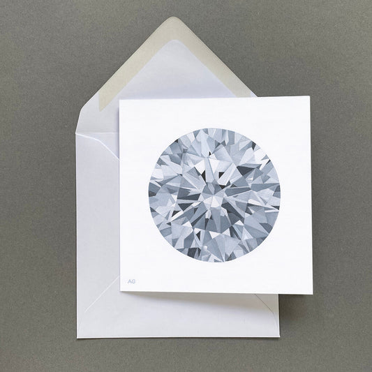 Diamond gemstone fine art greetings card by Amanda Gosse