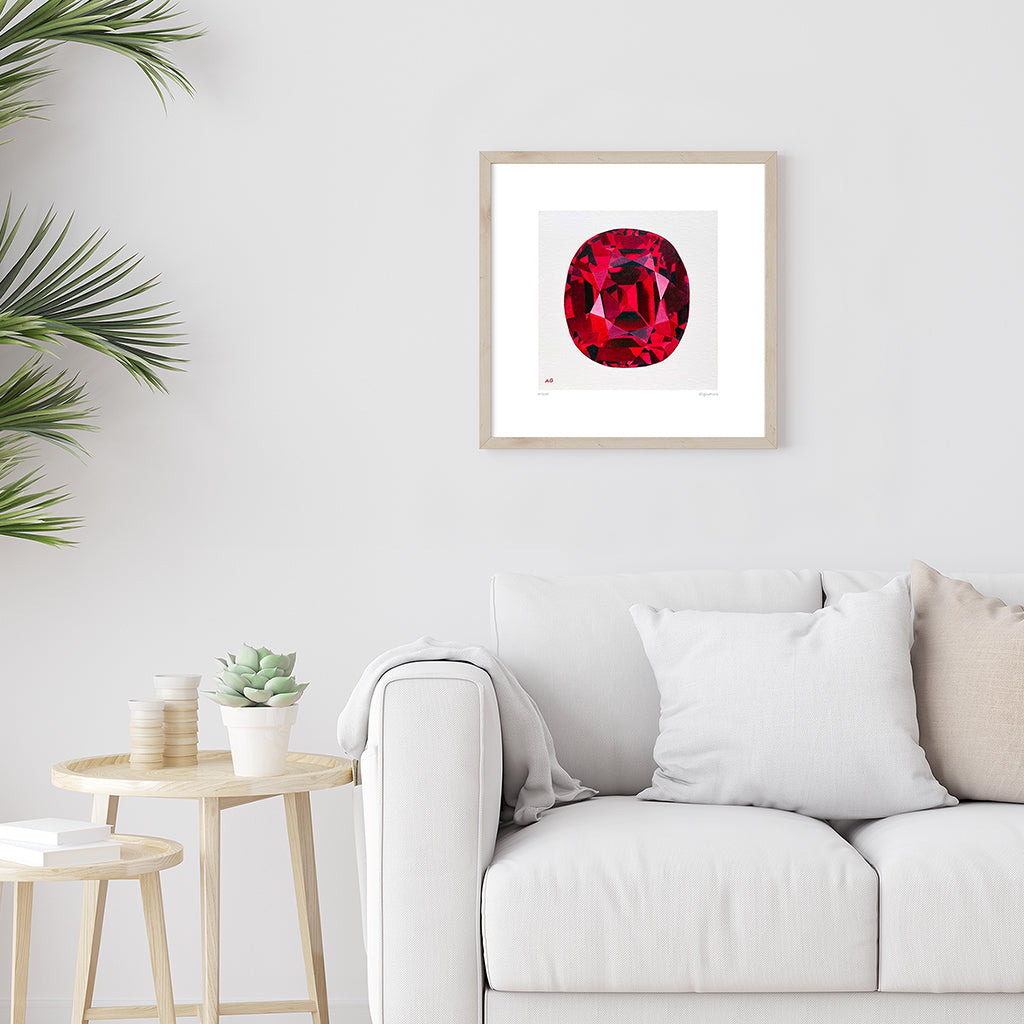 Limited edition fine art print of Ruby by Amanda Gosse artist room view