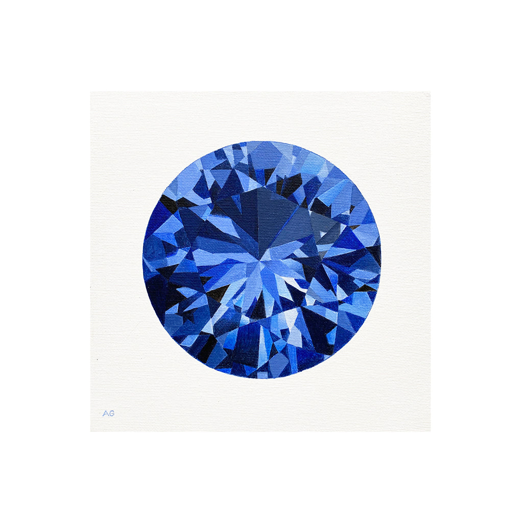 Blue Sapphire Gemstone by Amanda Gosse Fine Art Print