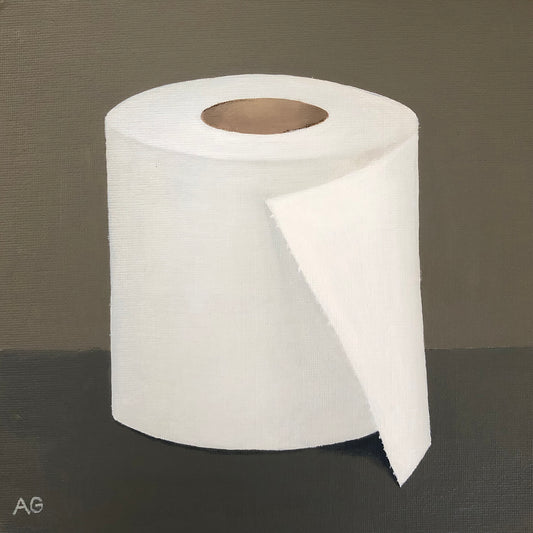 Original Acrylic Painting of a toilet roll Covid-19